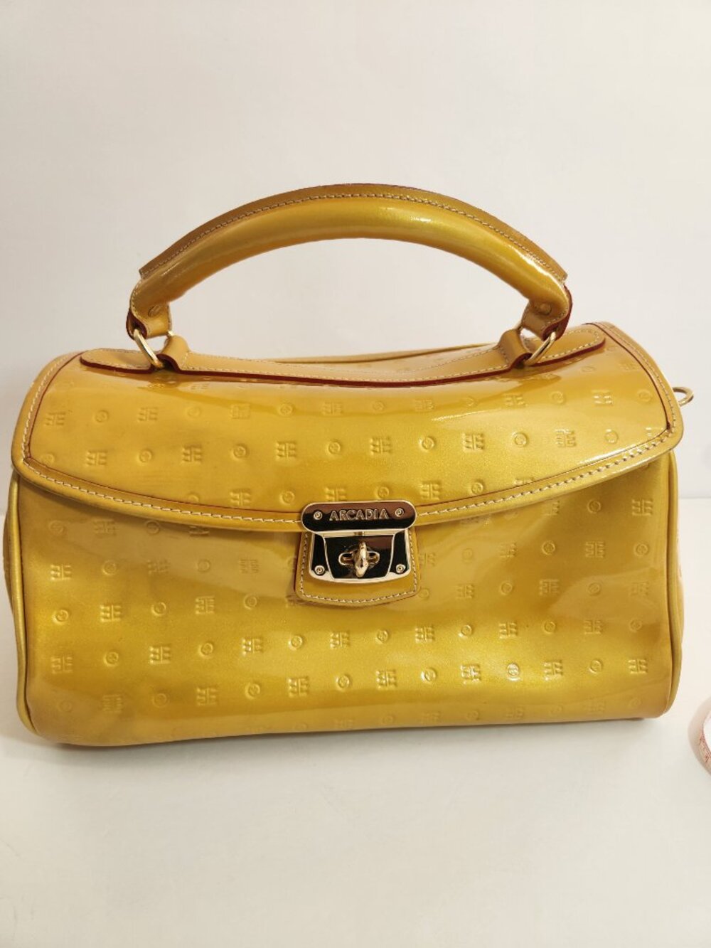ARCADIA Top Handle Monogram Satchel, Made in Italy